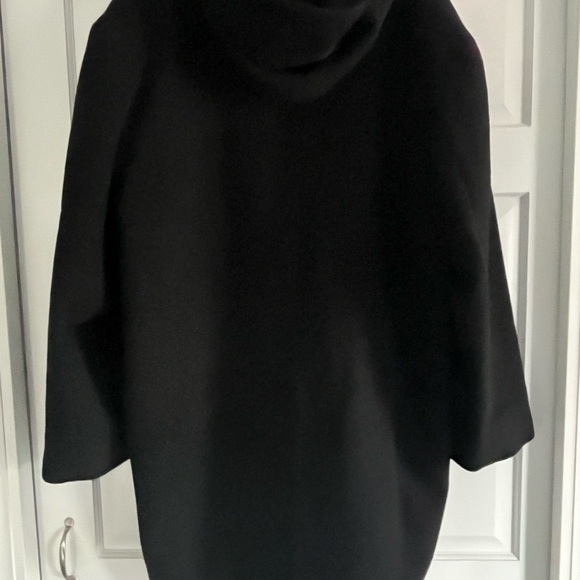 Liz Claiborne Black Wool Coat with Hood - Picture 2 of 4